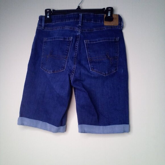 Denizen Levis Shorts Women 8 Bermuda Roll Hem Denim Blue - Picture 10 of 15
